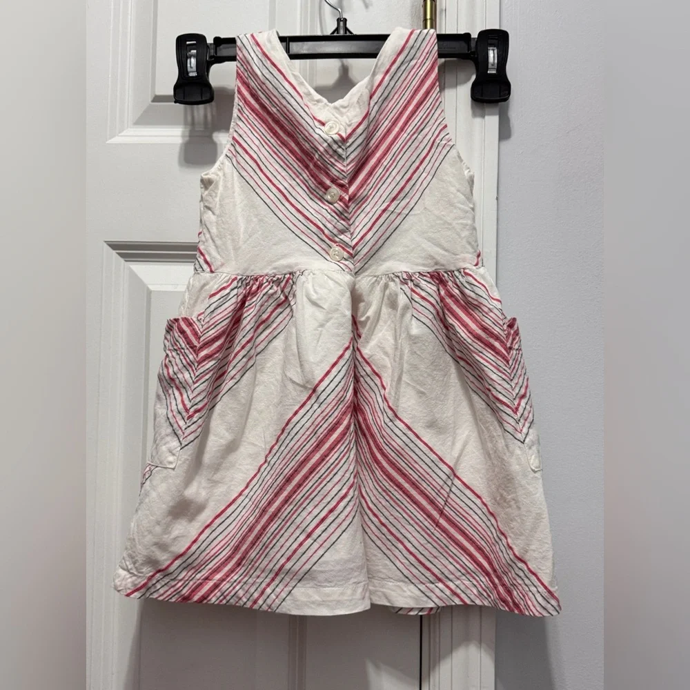 OshKosh B'gosh White and Red A-Line Sleeveless Dress